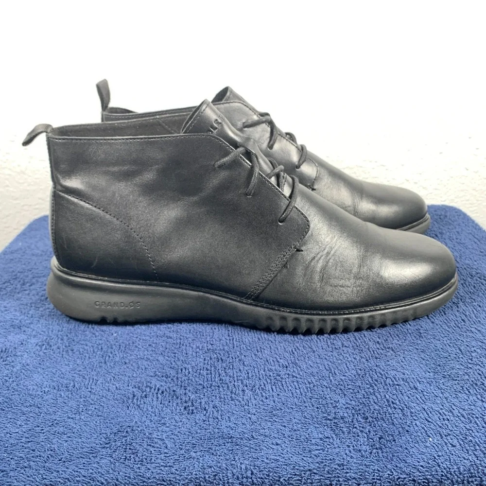 Cole Haan Chukka Boots Mens Size 12 M Black Leather 2.ZeroGrand Style C26198